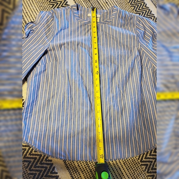 NWT Madewell Striped Frill-Sleeve Shirt - Picture 5 of 8